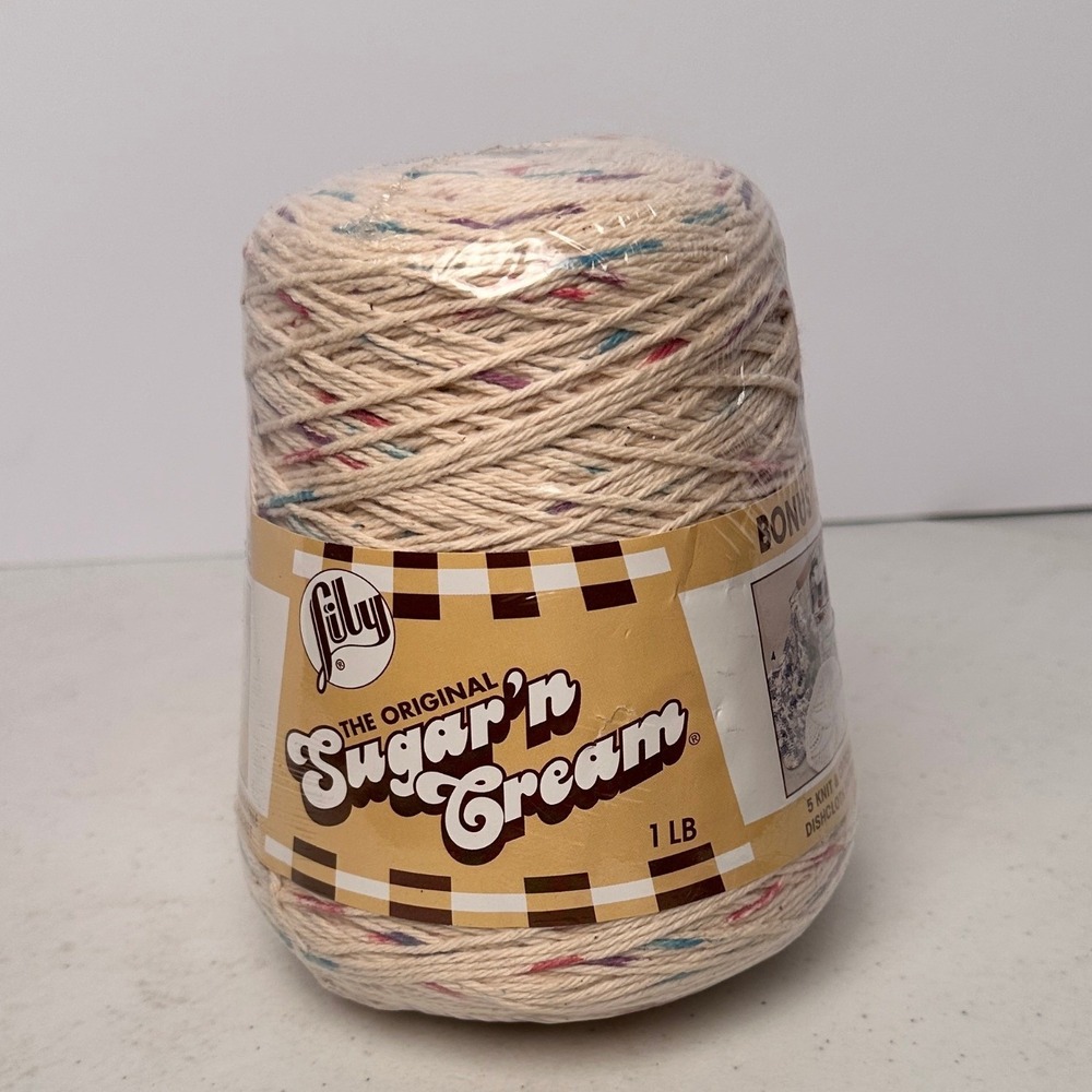 Lily Sugar'n Cream Cotton Yarn 1lb Cone Potpourri Worsted 4 Ply New in Plastic